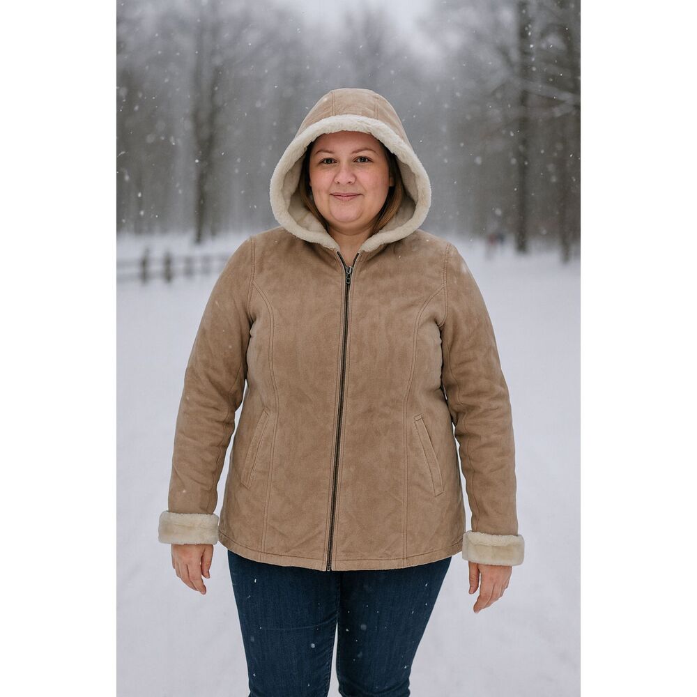 EMC Tan Genuine Leather Hooded Jacket XL | Vintage Workwear Workcore